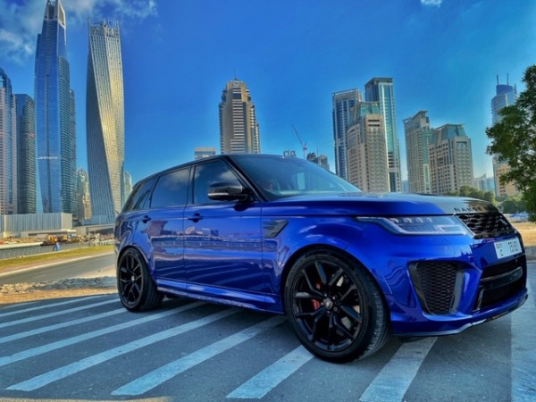 Blue Range Rover Sport SVR, 2020 for rent in Dubai 0