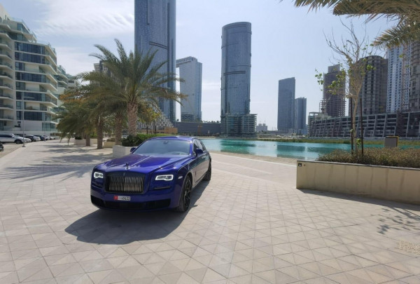 Blue Rolls Royce Ghost Black Badge, 2019 for rent in Dubai 0