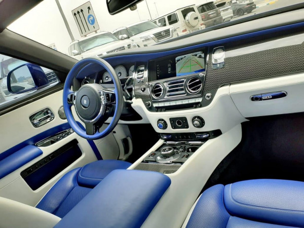 Blue Rolls Royce Ghost Black Badge, 2019 for rent in Dubai 3