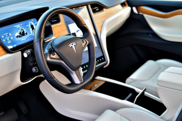 Blue Tesla Model X, 2021 for rent in Dubai 0