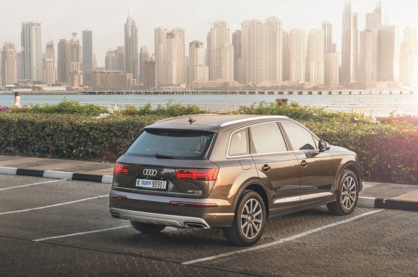 Brown Audi Q7, 2018 for rent in Dubai 3