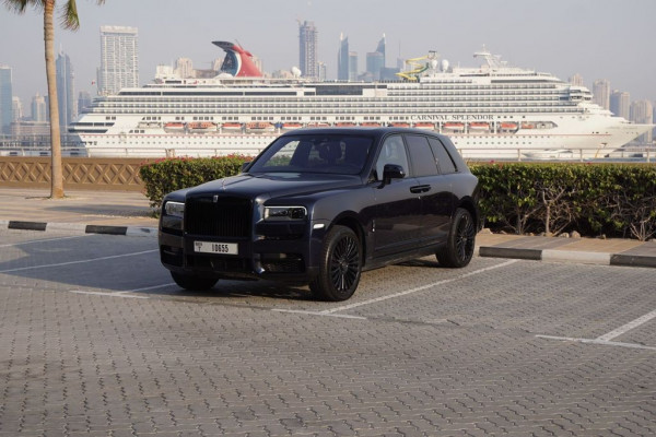 Dark Blue Rolls Royce Cullinan Mansory, 2020 for rent in Dubai 0