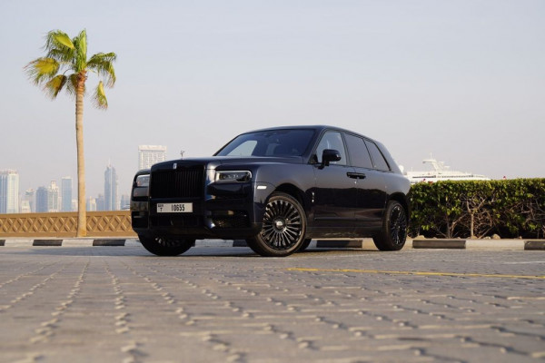 Dark Blue Rolls Royce Cullinan Mansory, 2020 for rent in Dubai 1