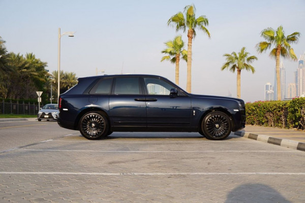 Dark Blue Rolls Royce Cullinan Mansory, 2020 for rent in Dubai 3