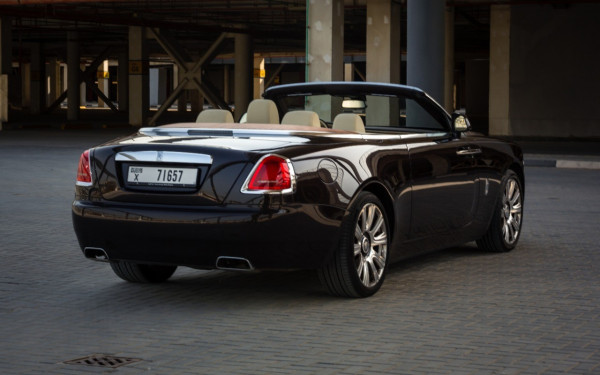 Dark Brown Rolls Royce Dawn, 2018 for rent in Dubai 1