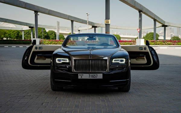 Dark Brown Rolls Royce Dawn, 2018 for rent in Dubai 2