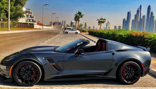 Dark Grey Corvette Grandsport, 2019 for rent in Dubai 3