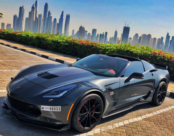 Dark Grey Corvette Grandsport, 2019 for rent in Dubai 5