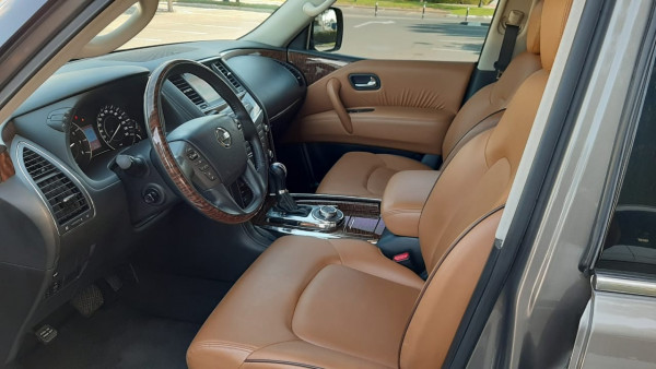 Dark Grey Nissan Patrol V6 Platinum, 2019 for rent in Dubai 3