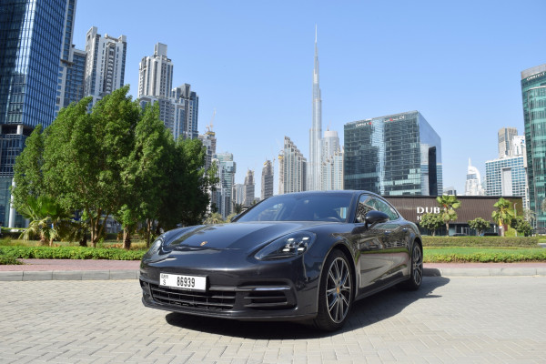 Dark Grey Porsche Panamera 4, 2019 for rent in Dubai 0