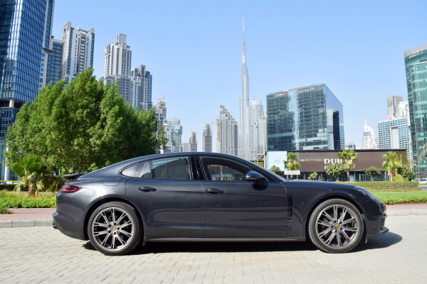 Dark Grey Porsche Panamera 4, 2019 for rent in Dubai 1