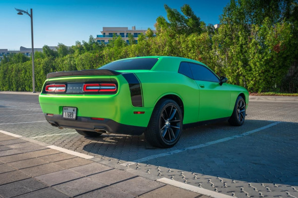 Green Dodge Challenger, 2018 for rent in Dubai 0