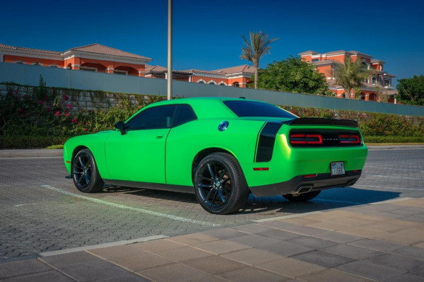 Green Dodge Challenger, 2018 for rent in Dubai 4