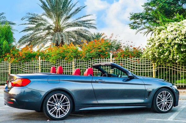 灰色 BMW 430 Cabriolet, 2019 迪拜汽车租凭 3