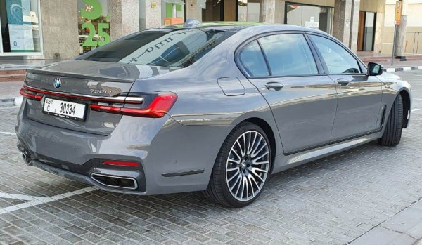 Grey BMW 750 Li M, 2020 for rent in Dubai 1
