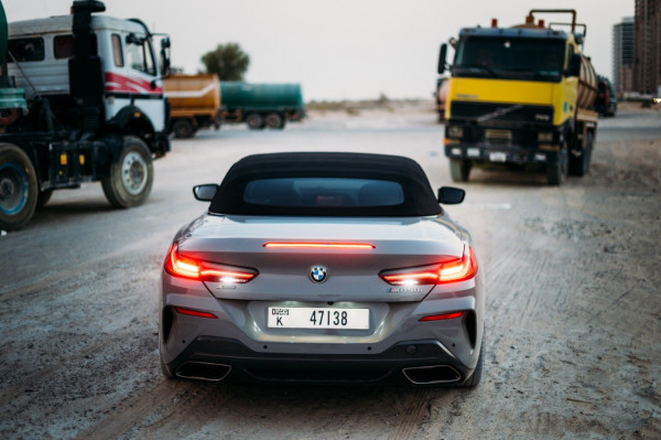 Grey BMW M850 cabrio, 2019 for rent in Dubai 1