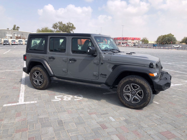 Grey Jeep Wrangler Unlimited Sports, 2021 for rent in Dubai 8