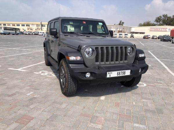 Grey Jeep Wrangler Unlimited Sports, 2021 for rent in Dubai 9