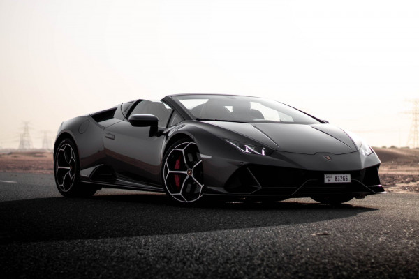 Grey Lamborghini Evo Spyder, 2021 for rent in Dubai 3