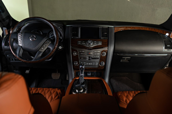 Grey Nissan Patrol Platinum V8, 2019 for rent in Dubai 2
