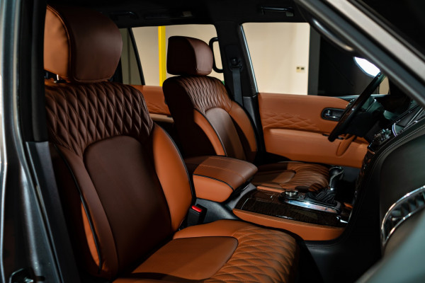 Grey Nissan Patrol Platinum V8, 2019 for rent in Dubai 3