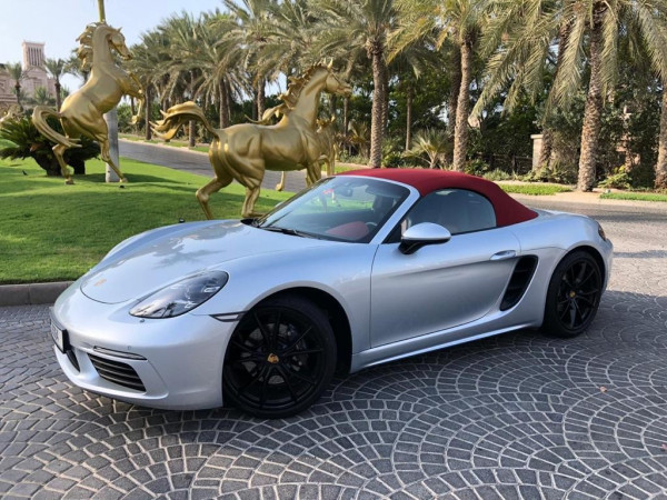 Grey Porsche Boxster, 2017 for rent in Dubai 0