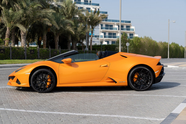 Orange Lamborghini Evo Spyder, 2020 for rent in Dubai 7