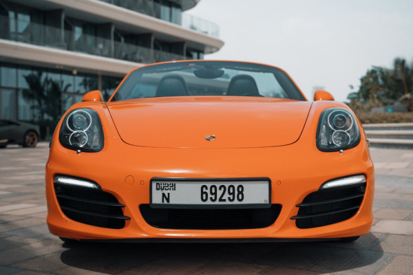 Orange Porsche Boxster, 2016 for rent in Dubai 3