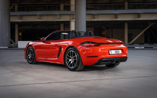 Orange Porsche Boxster 718, 2020 for rent in Dubai 3