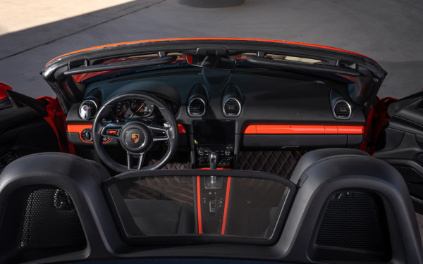 Orange Porsche Boxster 718, 2020 for rent in Dubai 4