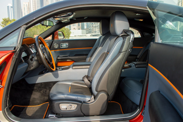 Orange Rolls Royce Wraith- Black Badge, 2019 for rent in Dubai 5