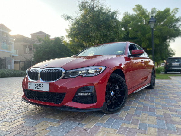 Red BMW 3 Series 2020 M Sport, 2020 for rent in Dubai 1