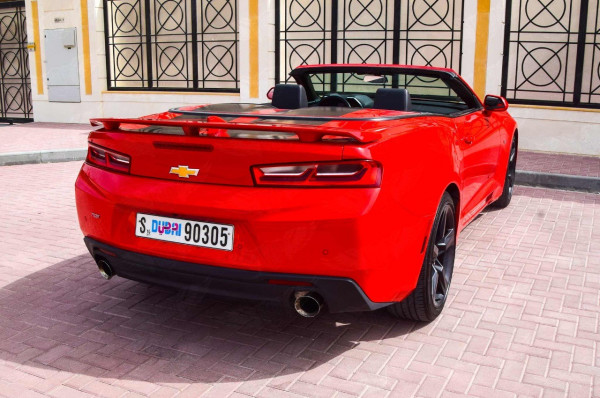 Red Chevrolet Camaro cabrio, 2018 for rent in Dubai 4