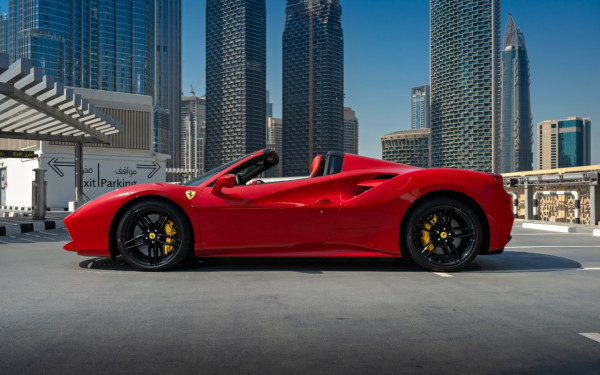 Red Ferrari 488 Spyder, 2019 for rent in Dubai 4