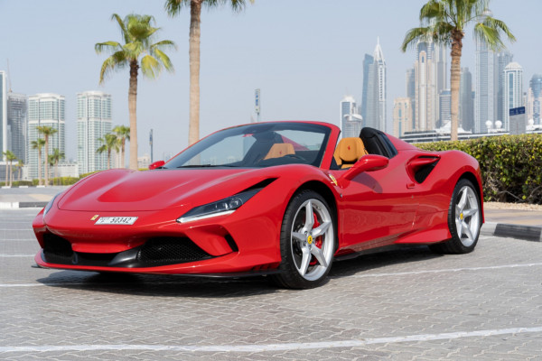 Red Ferrari F8 Tributo Spyder, 2021 for rent in Dubai 5