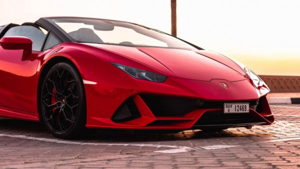 Red Lamborghini Evo Spyder, 2020 for rent in Dubai 2