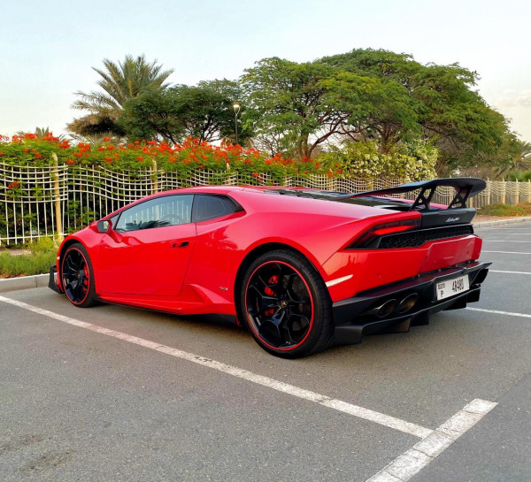 Red Lamborghini Huracan, 2018 for rent in Dubai 0