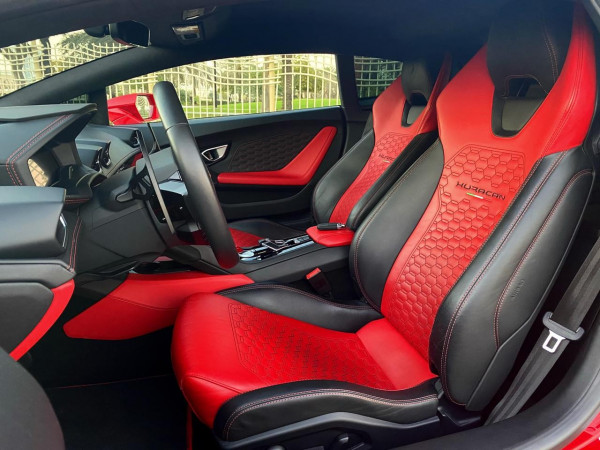 Red Lamborghini Huracan, 2018 for rent in Dubai 2