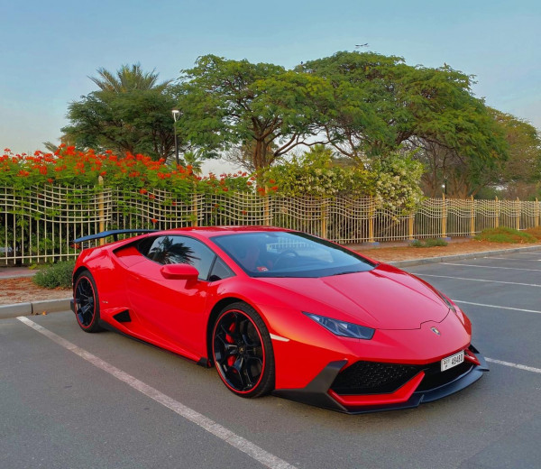 Аренда Красный Lamborghini Huracan, 2018 в Дубае 4