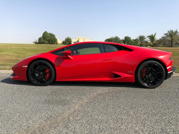 Red Lamborghini Huracan, 2018 for rent in Dubai 3