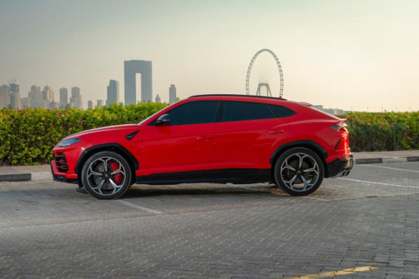 Red Lamborghini Urus, 2020 for rent in Dubai 1