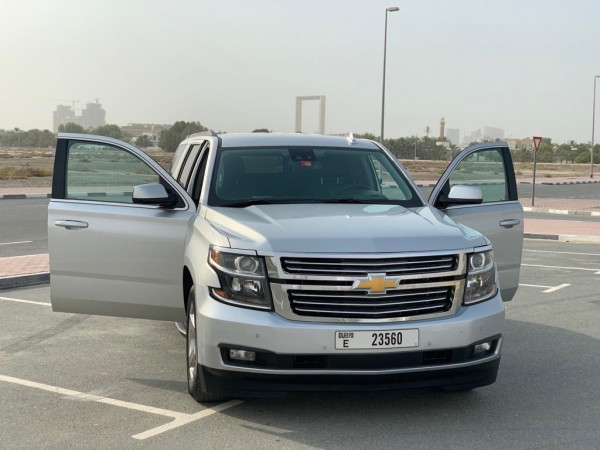 Silver Chevrolet Suburban, 2018 for rent in Dubai 0