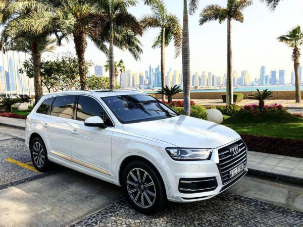 White Audi Q7, 2019 for rent in Dubai 1