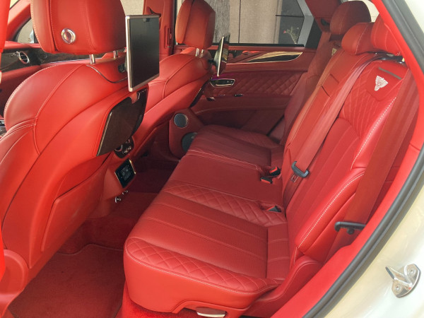 White Bentley Bentayga, 2018 for rent in Dubai 1