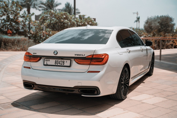 White BMW 750 XDrive, 2018 for rent in Dubai 2