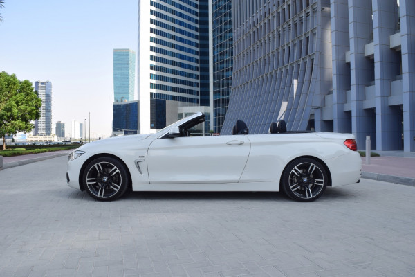 White BMW 420i Cabrio, 2017 for rent in Dubai 1