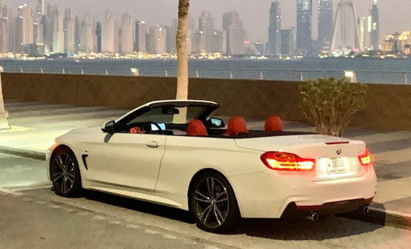White BMW 435i Convertible, 2018 for rent in Dubai 0