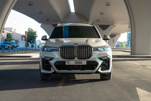 White BMW X7 M50i, 2021 for rent in Dubai 0