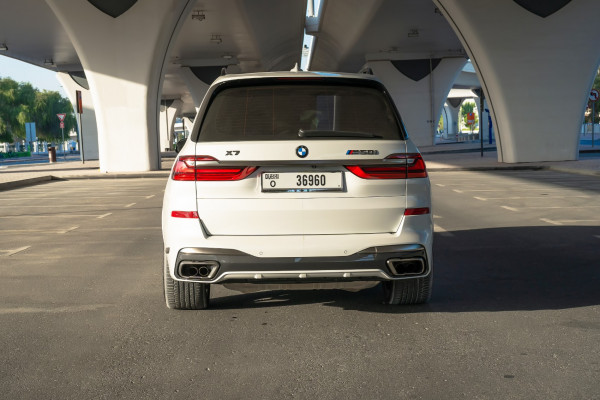 White BMW X7 M50i, 2021 for rent in Dubai 1