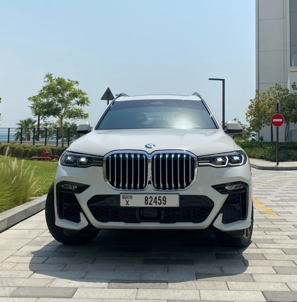 White BMW X7, 2021 for rent in Dubai 1